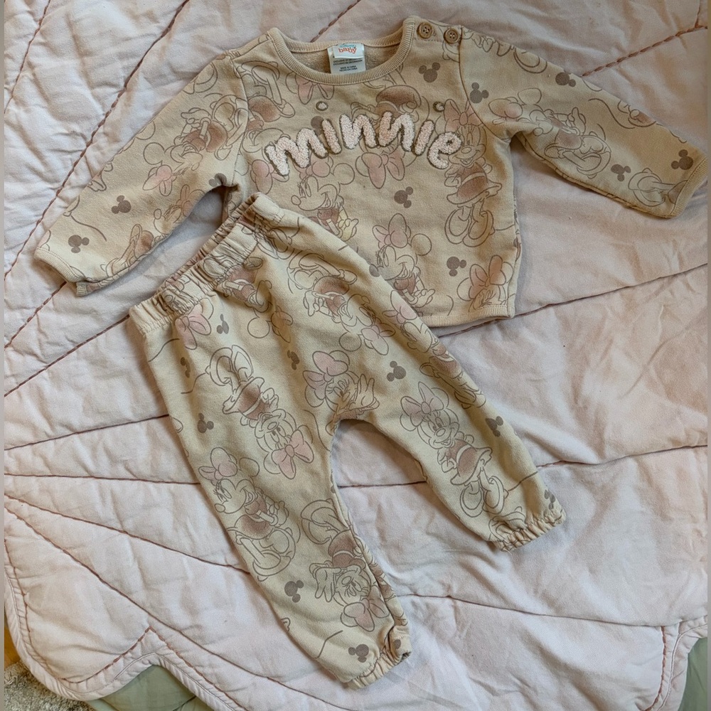 Disney Baby Beige and Pink Minnie Mouse Set